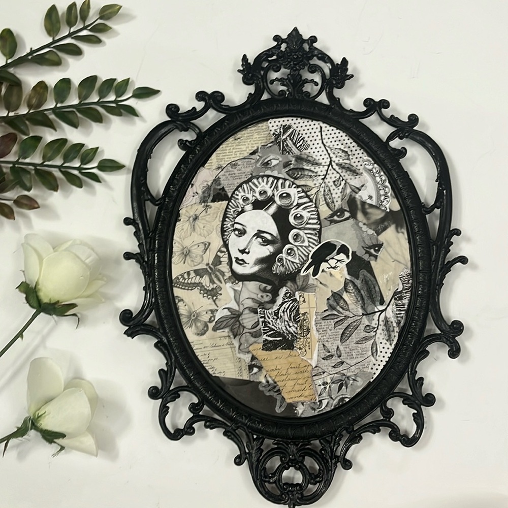 Vintage Ornate Moody Wall Art Gothic Sad Girl Maximalist Gothic Decor